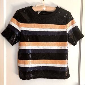Sequin Cropped Tee